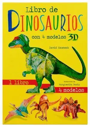 LIBRO DE DINOSAURIOS CON 4 MODELOS 3D / PD