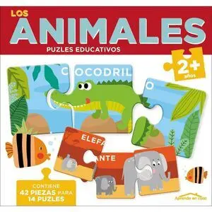 APRENDO EN CASA PUZZLE EDUCATIVO 2PZ ANIMALES CPU016-1