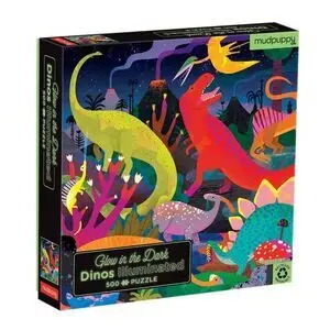 DINOSAURS ILLUMINATED 500 PIECE GLOW IN THE DARK FAMILY PUZZLE
