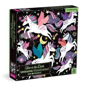 UNICORNS ILLUMINATED 300 PIECE GLOW IN THE DARK FAMILY PUZZLE