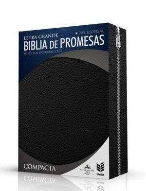 BIBLIA RVR60 DE PROMESAS COMPACTA I/PIEL NEGRA CON CIERRE