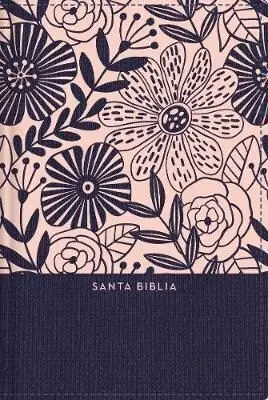 RVR60 SANTA BIBLIA, LETRA GRANDE, TAMAÑO COMPACTO, TAPA DURA/TELA, AZUL FLORAL