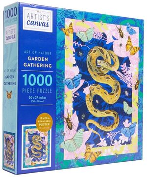 *JIGSAW PUZZLE ART OF NATURE: GARDEN GATHERING, 1,000 PIECES, 20 X 27 -WITH BONUS POSTER