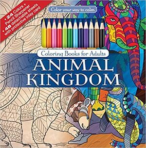 ANIMAL KINGDOM ADULT COLORING BOOK WITH COLORED PENCILS