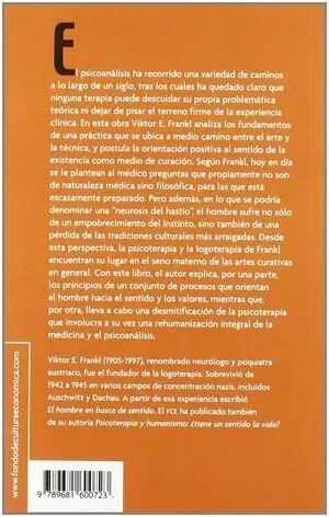 PSICOANALISIS Y EXISTENCIALISMO DE LA PSICOTERAPIA A LA LOGOTERAPIA